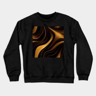 Golden Harmony: Abstract Stripes in Luxe Gold Crewneck Sweatshirt